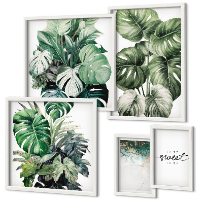 Set di 5 quadri Motivi vegetali moderni