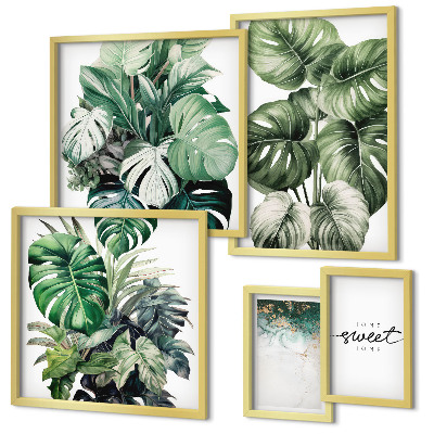 Set di 5 quadri Motivi vegetali moderni