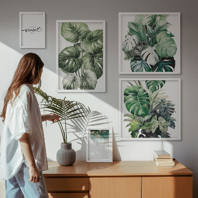 Set di 5 quadri Motivi vegetali moderni