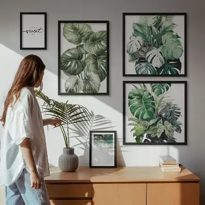 Set di 5 quadri con motivi vegetali moderni