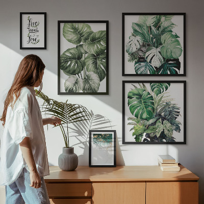 Set di quadri incorniciati Motivi vegetali citazioni astrazione