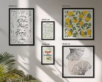Set di 5 quadri decorazioni eleganti per la cucina