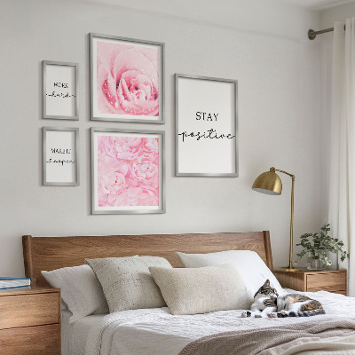 Set di quadri incorniciati Citazioni motivazionali sui fiori