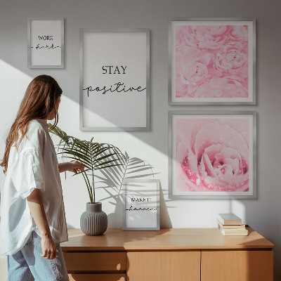 Set di quadri incorniciati Citazioni motivazionali sui fiori