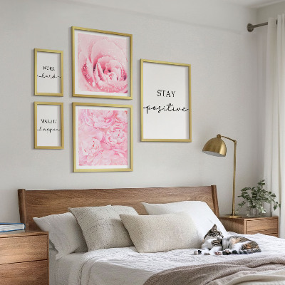 Set di quadri incorniciati Citazioni motivazionali sui fiori