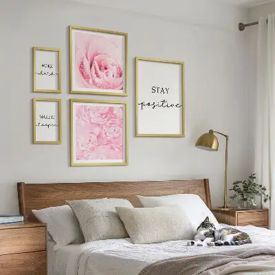 Set di quadri incorniciati con citazioni motivazionali sui fiori