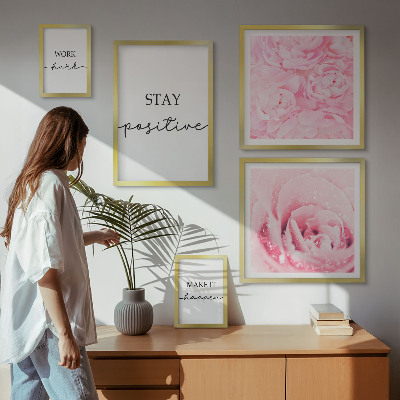Set di quadri incorniciati Citazioni motivazionali sui fiori