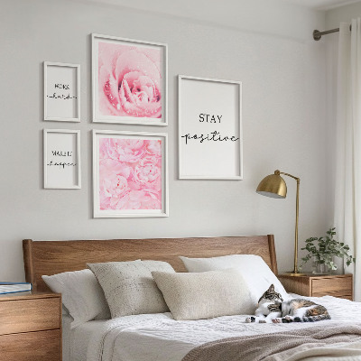 Set di quadri incorniciati Citazioni motivazionali sui fiori