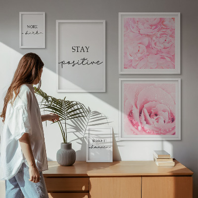 Set di quadri incorniciati Citazioni motivazionali sui fiori