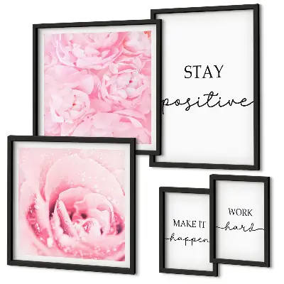 Set di quadri incorniciati con citazioni motivazionali sui fiori