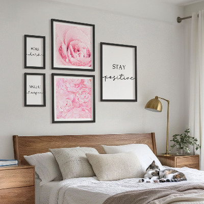 Set di quadri incorniciati Citazioni motivazionali sui fiori