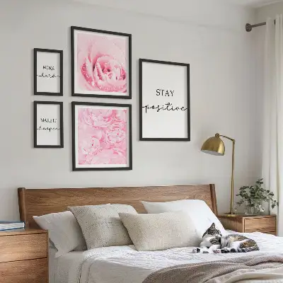 Set di quadri incorniciati con citazioni motivazionali sui fiori