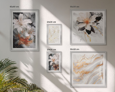 Polittico con cornice Elegante sfondo floreale in marmo