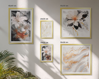 Polittico con cornice Elegante sfondo floreale in marmo