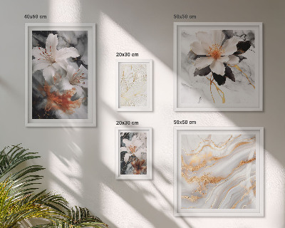 Polittico con cornice Elegante sfondo floreale in marmo
