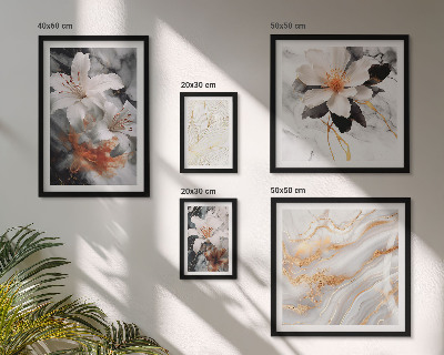 Polittico con cornice Elegante sfondo floreale in marmo