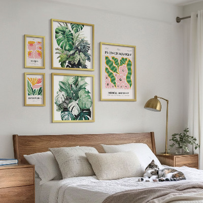 Set di 5 quadri Motivi vegetali, fiori boho