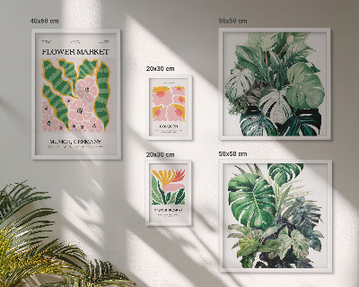 Set di 5 quadri Motivi vegetali, fiori boho