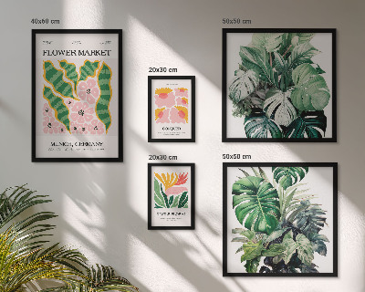 Set di 5 quadri Motivi vegetali, fiori boho
