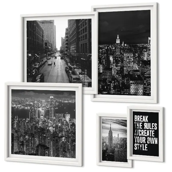 Vedute di New York in bianco e nero quadro con cornice