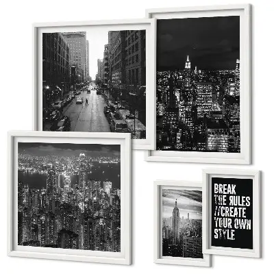 Vedute di New York in bianco e nero quadro con cornice