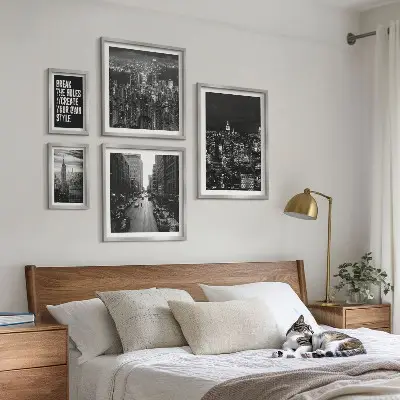 Vedute di New York in bianco e nero quadro con cornice