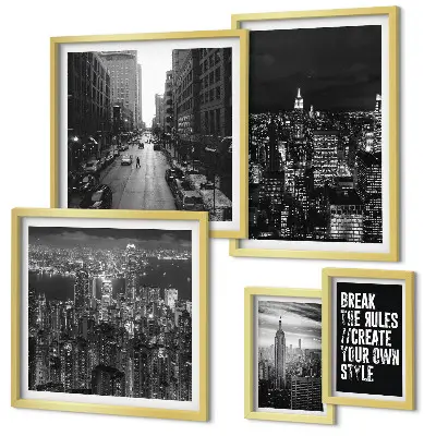Vedute di New York in bianco e nero quadro con cornice