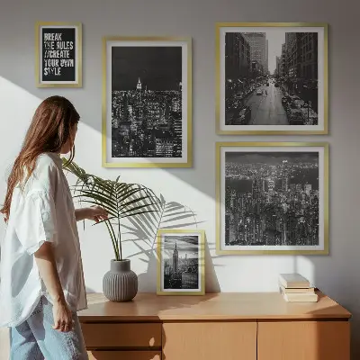 Vedute di New York in bianco e nero quadro con cornice