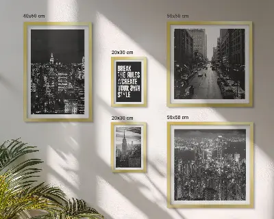 Vedute di New York in bianco e nero quadro con cornice