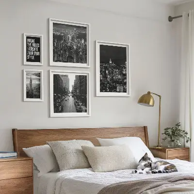 Vedute di New York in bianco e nero quadro con cornice