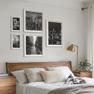 Polittico con cornice Vedute in bianco e nero di New York