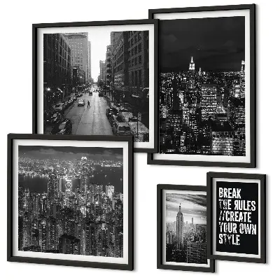 Vedute di New York in bianco e nero quadro con cornice
