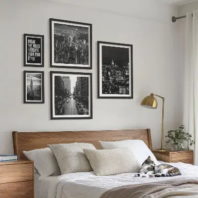 Vedute di New York in bianco e nero quadro con cornice