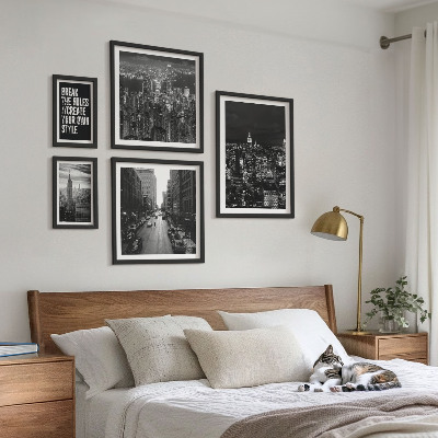 Polittico con cornice Vedute in bianco e nero di New York