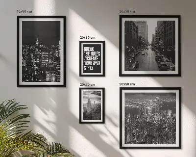 Vedute di New York in bianco e nero quadro con cornice