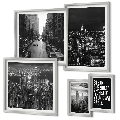 Vedute di New York in bianco e nero quadro con cornice