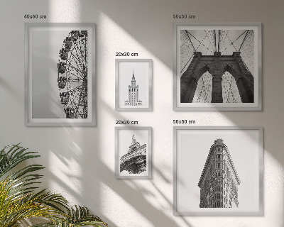 Set di 5 quadri Architettura metropolitana in bianco e nero