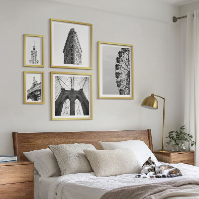 Set di 5 quadri Architettura metropolitana in bianco e nero