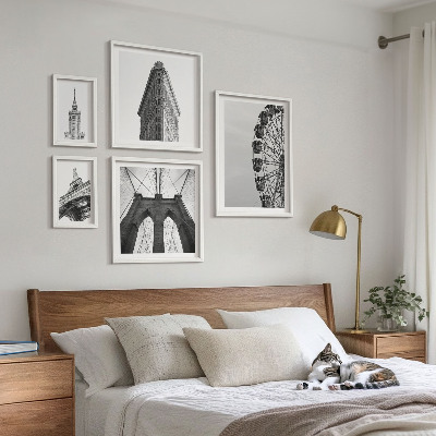 Set di 5 quadri Architettura metropolitana in bianco e nero