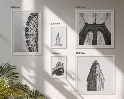 Set di 5 quadri Architettura metropolitana in bianco e nero