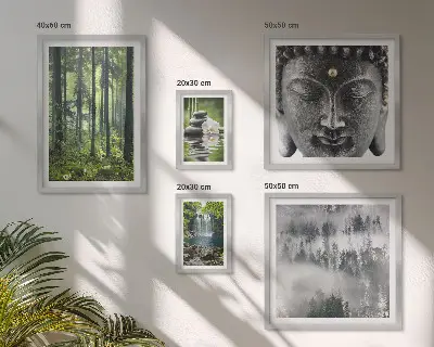 Set di quadri incorniciati con temi rilassanti in stile zen ispirati alla natura