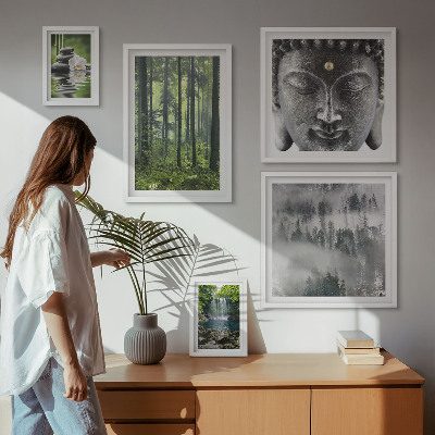 Set di quadri incorniciati Temi rilassanti in stile zen ispirati alla natura.
