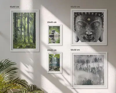 Set di quadri incorniciati con temi rilassanti in stile zen ispirati alla natura