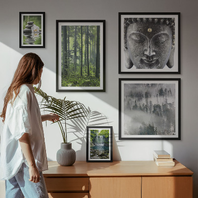 Set di quadri incorniciati Temi rilassanti in stile zen ispirati alla natura.