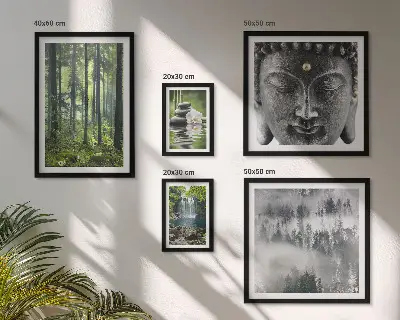 Set di quadri incorniciati con temi rilassanti in stile zen ispirati alla natura