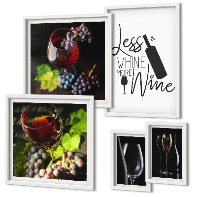 Polittico con cornice Vino e accessori eleganti