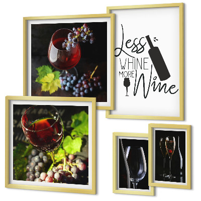 Polittico con cornice Vino e accessori eleganti