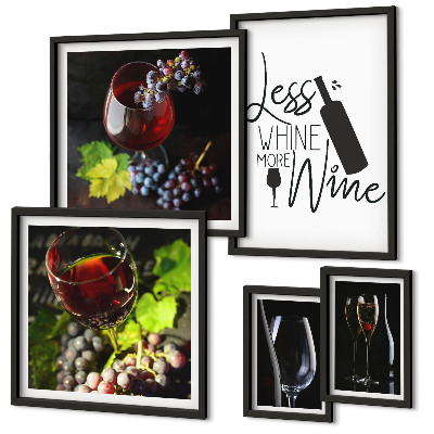 Polittico con cornice Vino e accessori eleganti