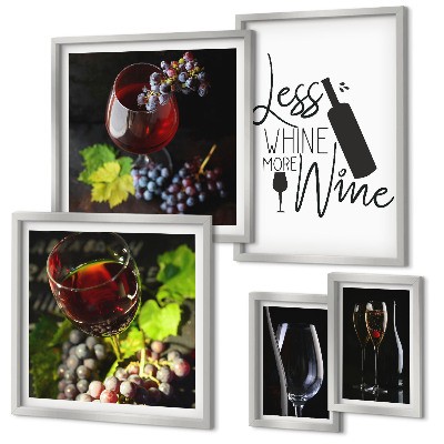 Polittico con cornice Vino e accessori eleganti