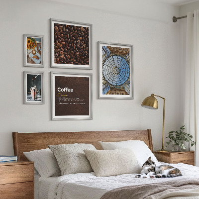 Set di 5 quadri Dolci al caffè in stile rustico